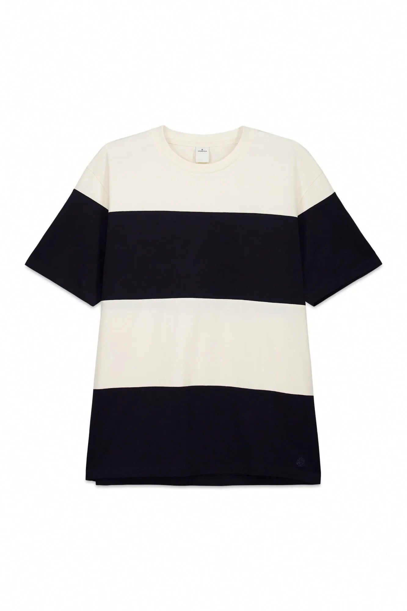 Springfield White Men Colour Block T-Shirt SKU: 7122312_97 Image 04