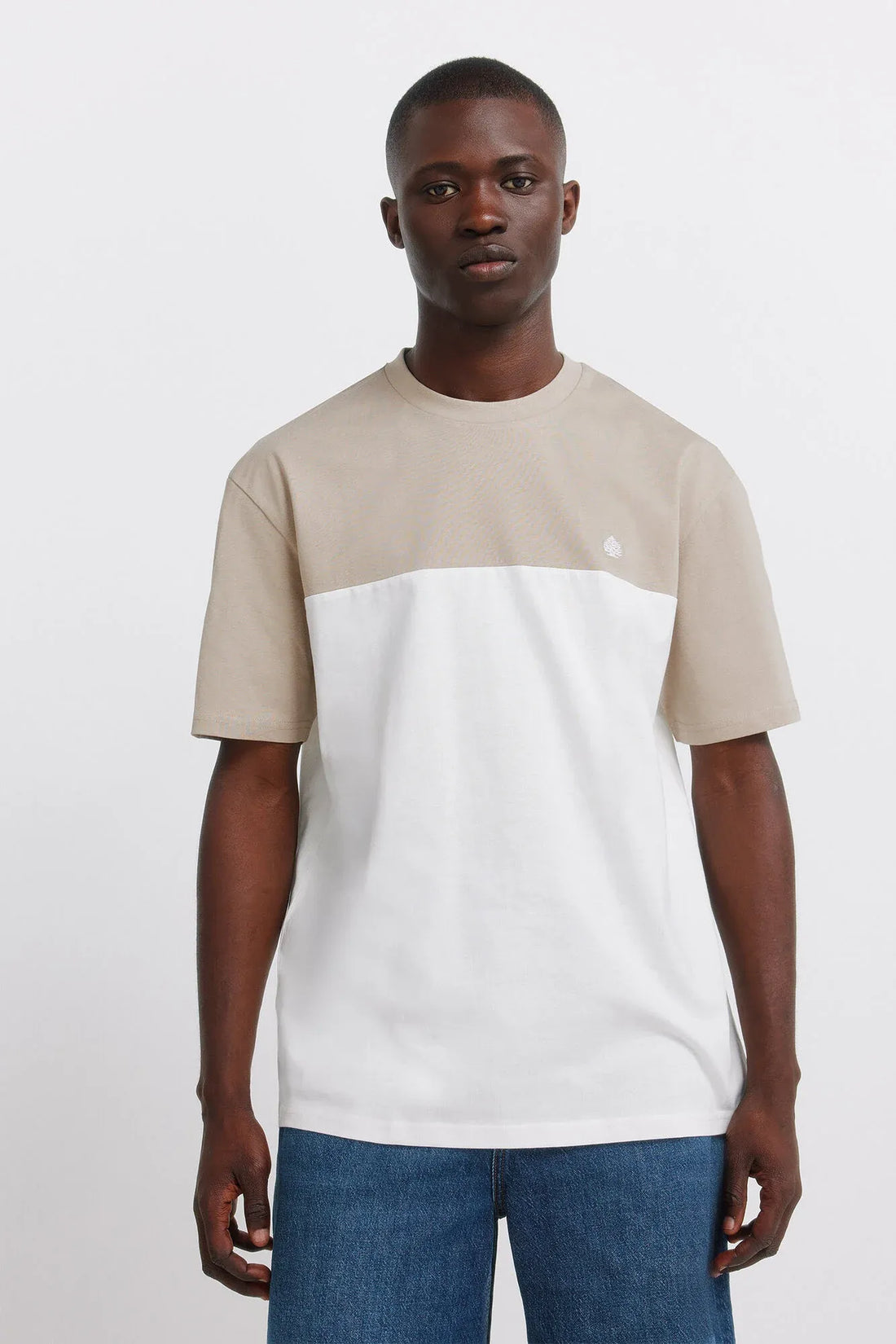 Springfield Beige Men Color Block T-Shirt SKU: 7122317_36 Image 01