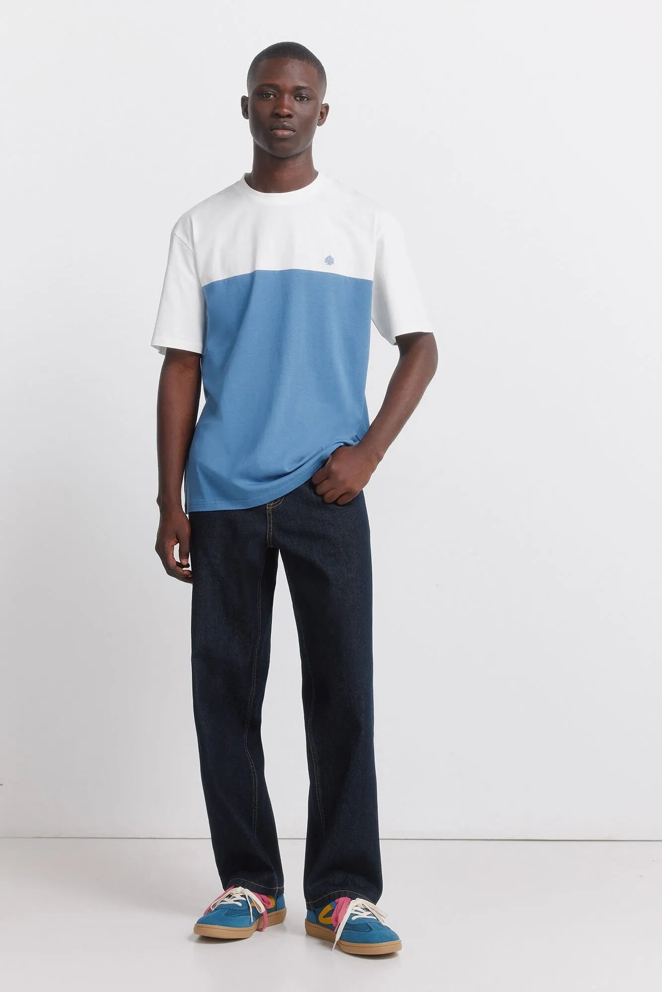 Springfield White Men Color Block T-Shirt SKU: 7122317_96 Image 03