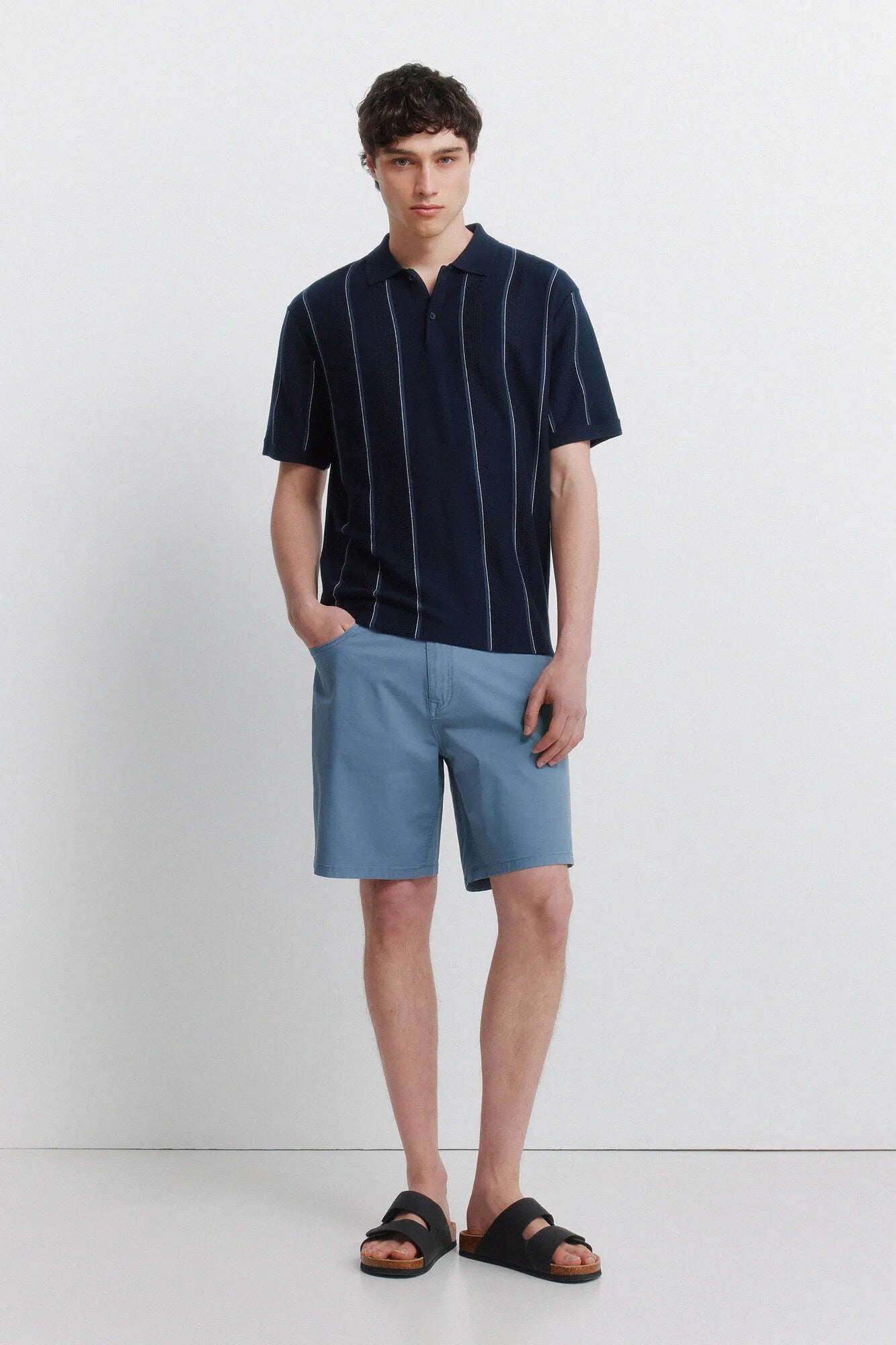 Springfield 0 Men Lightweight 5-Pocket Washed Regular Fit Bermuda Shorts SKU: 7133005_18 Image 01