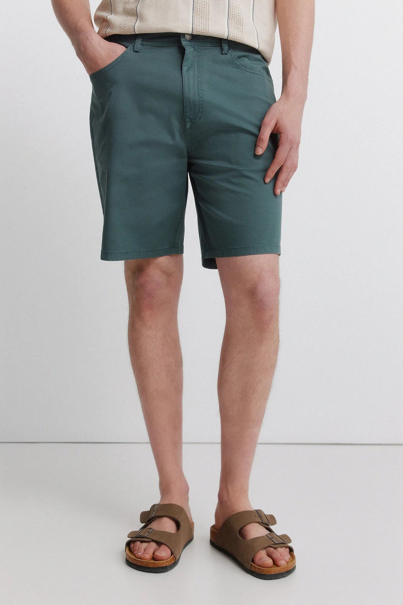 Springfield 0 Men Lightweight 5-Pocket Washed Regular Fit Bermuda Shorts SKU: 7133005_88 Image 02