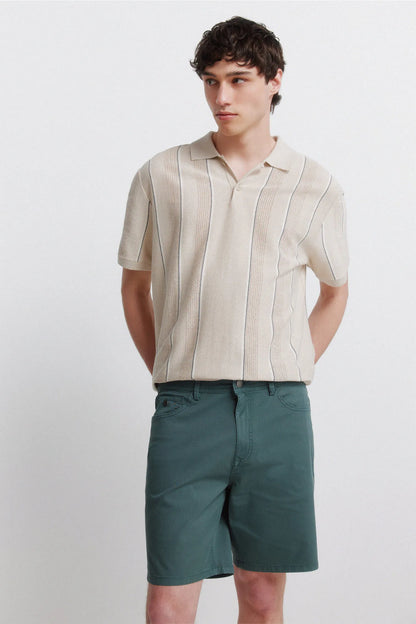 Springfield 0 Men Lightweight 5-Pocket Washed Regular Fit Bermuda Shorts SKU: 7133005_88 Image 03