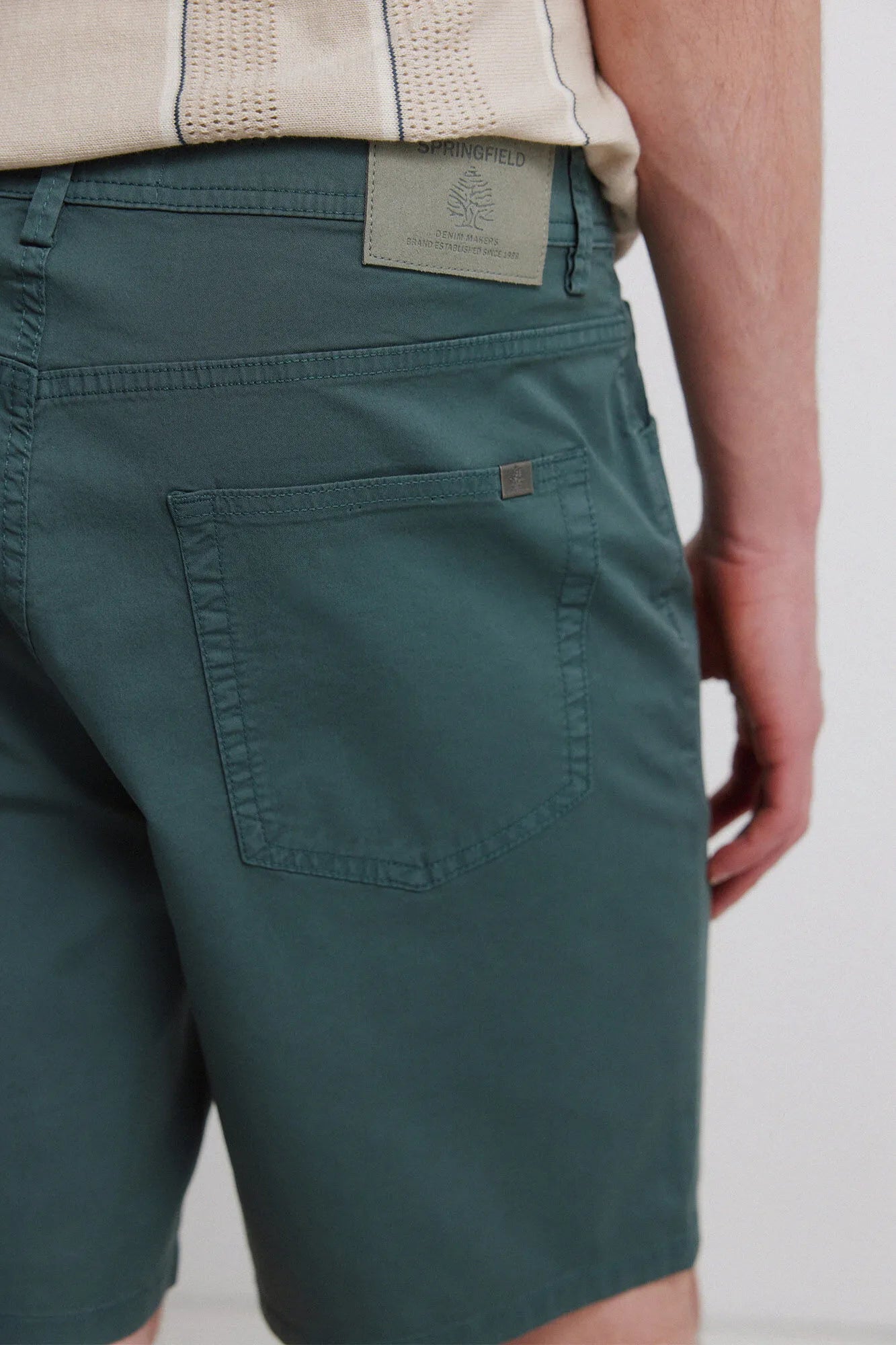 Springfield 0 Men Lightweight 5-Pocket Washed Regular Fit Bermuda Shorts SKU: 7133005_88 Image 06