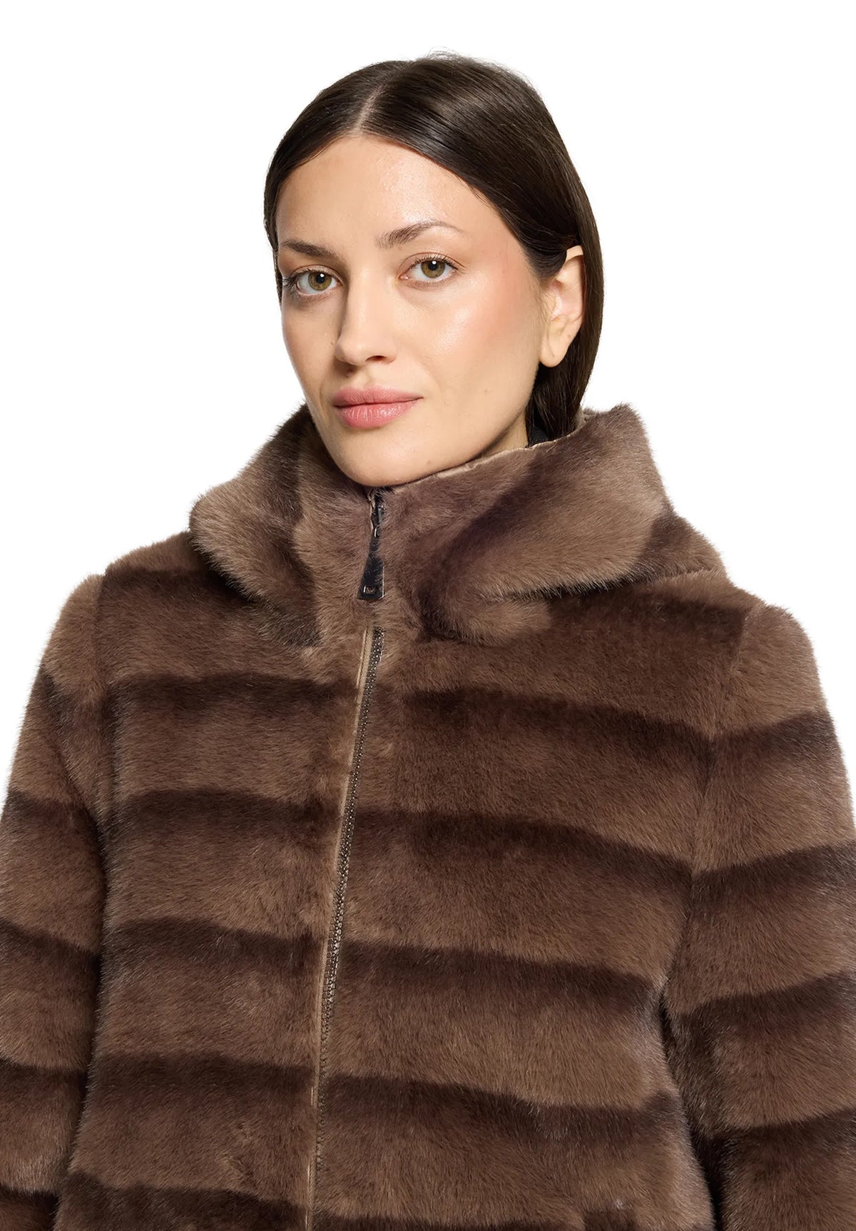Betty Barclay Taupe/Brown Women Reversible Jacket SKU: 7153-1646_7872 Image 04