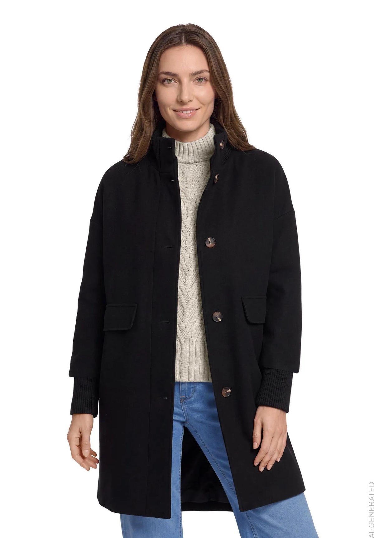Betty Barclay Black Women Wool Coat SKU: 7183-1531_9045 Image 01