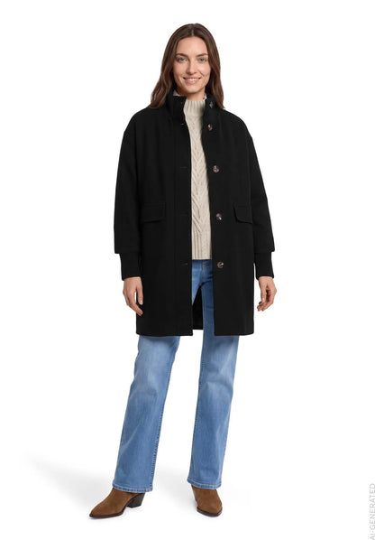 Betty Barclay Black Women Wool Coat SKU: 7183-1531_9045 Image 02