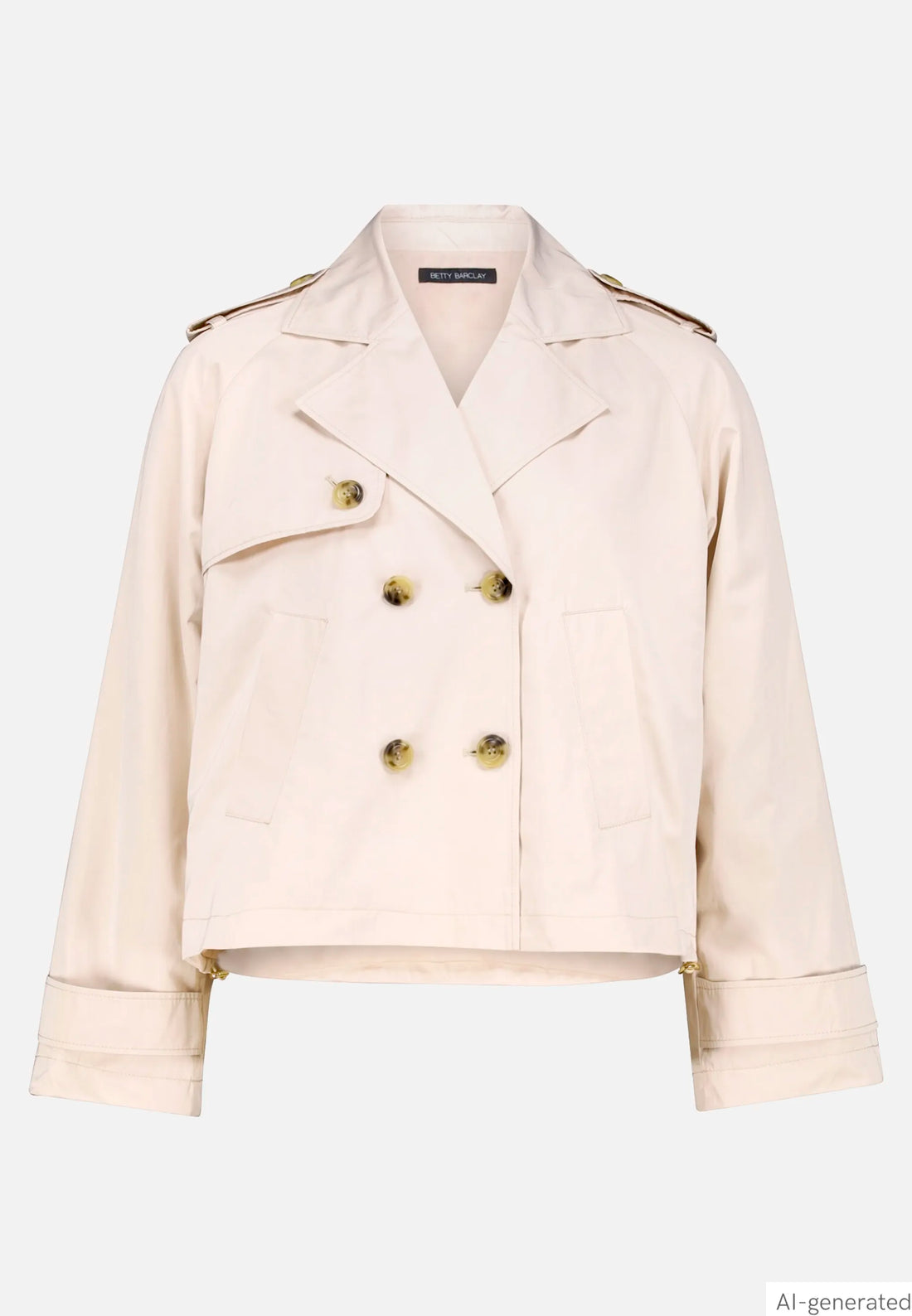 Betty Barclay Soft Nature Women Short Trench Coat with Buttons SKU: 7322-1405_1098 Image 01