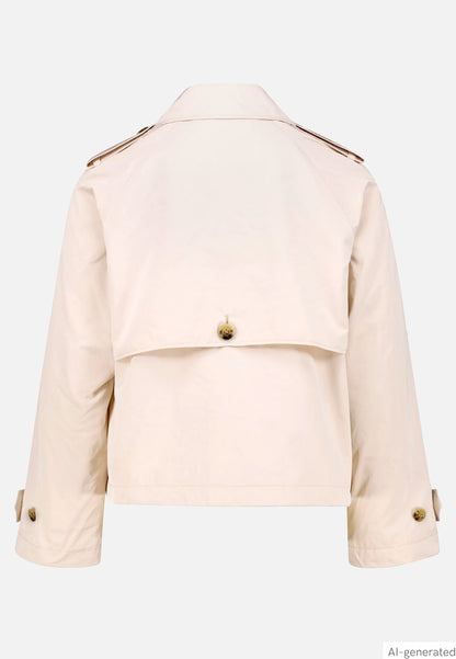 Betty Barclay Soft Nature Women Short Trench Coat with Buttons SKU: 7322-1405_1098 Image 02