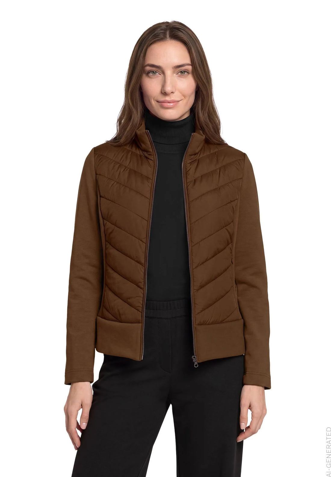 Betty Barclay Dark Coffee Women Quilted Jacket SKU: 7327-1412_7048 Image 01