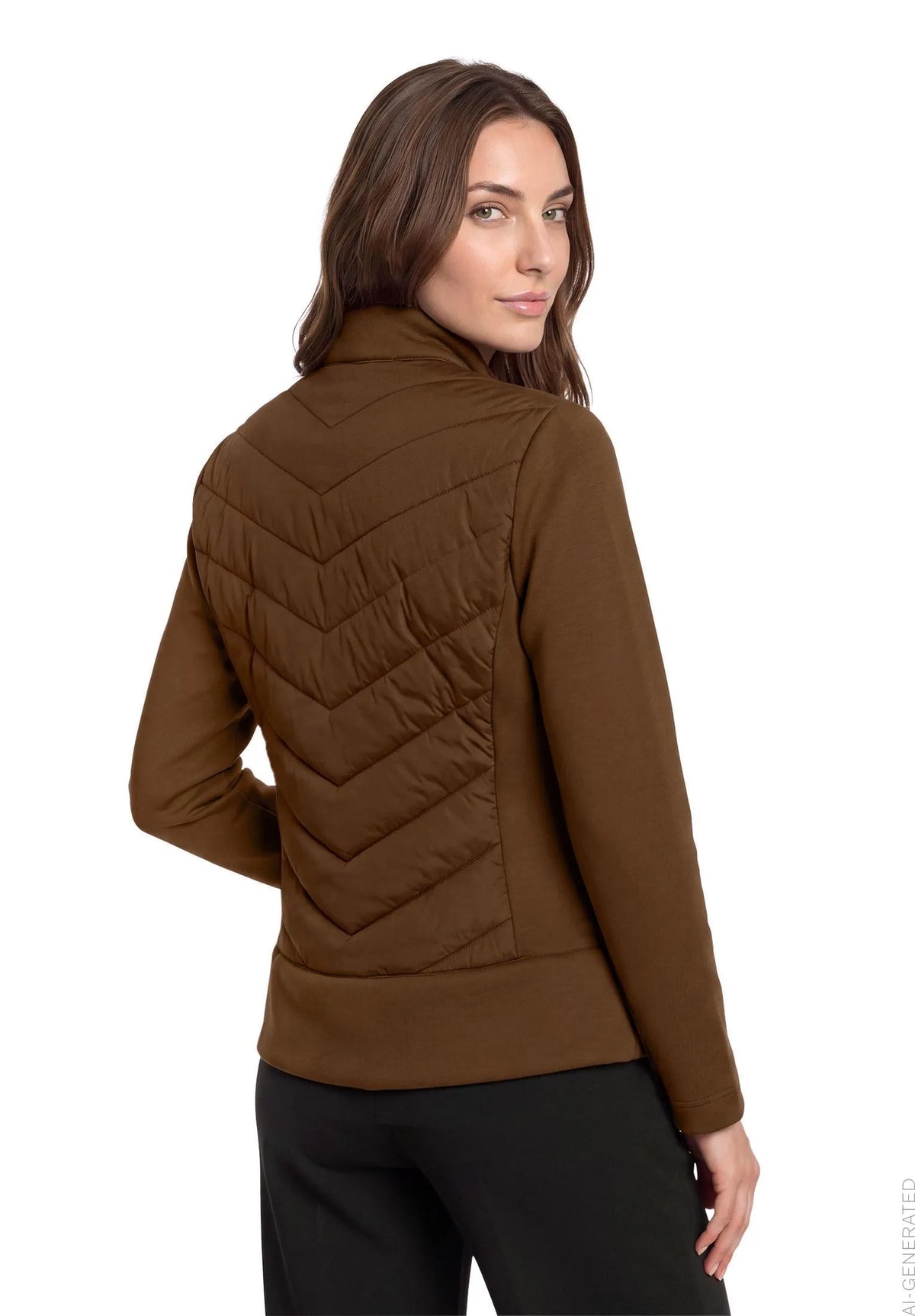 Betty Barclay Dark Coffee Women Quilted Jacket SKU: 7327-1412_7048 Image 03