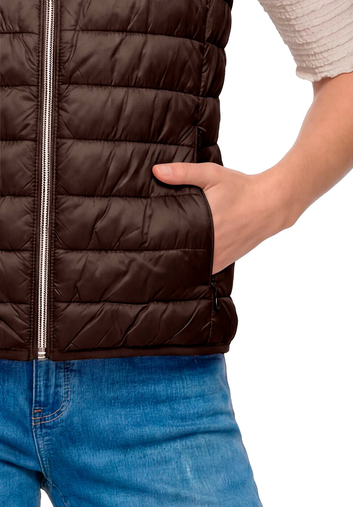 Betty Barclay Muskat Women Quilted Vest with Zipper SKU: 7337-1921_7063 Image 07