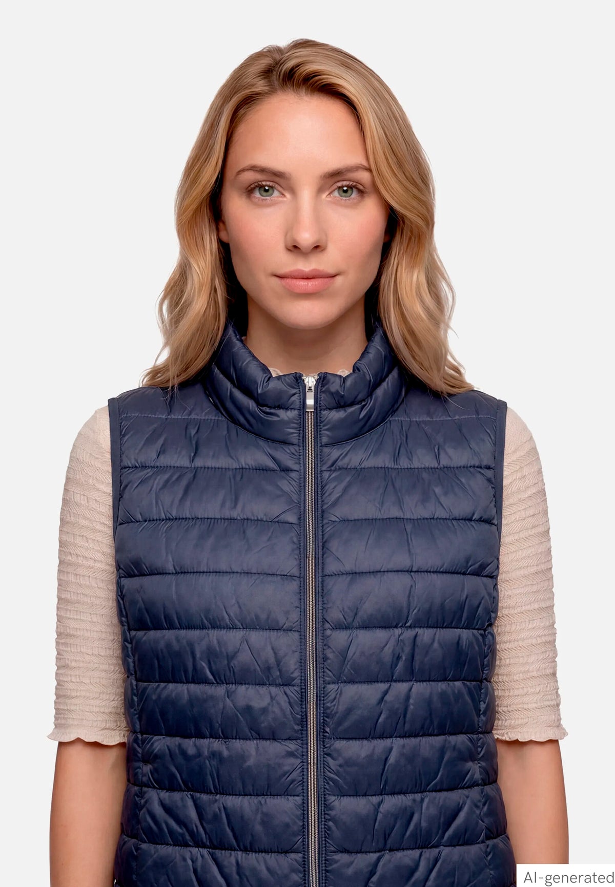 Betty Barclay Dark Sky Women Quilted Vest with Zipper SKU: 7337-1921_8345 Image 07