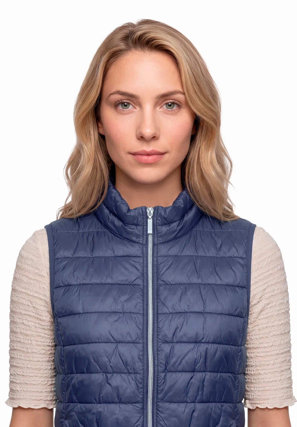 Betty Barclay Blue Horizon Women Quilted Vest with Zipper SKU: 7337-1921_8427 Image 06