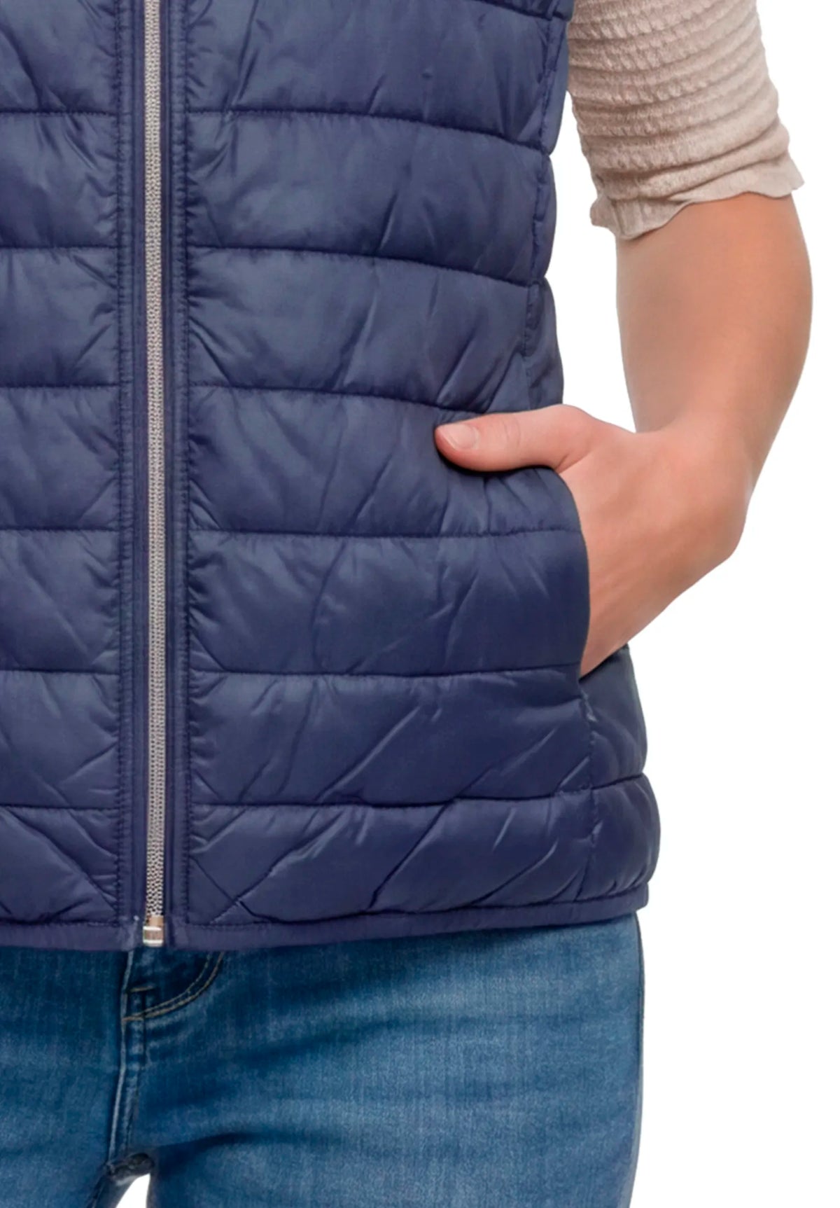 Betty Barclay Blue Horizon Women Quilted Vest with Zipper SKU: 7337-1921_8427 Image 07