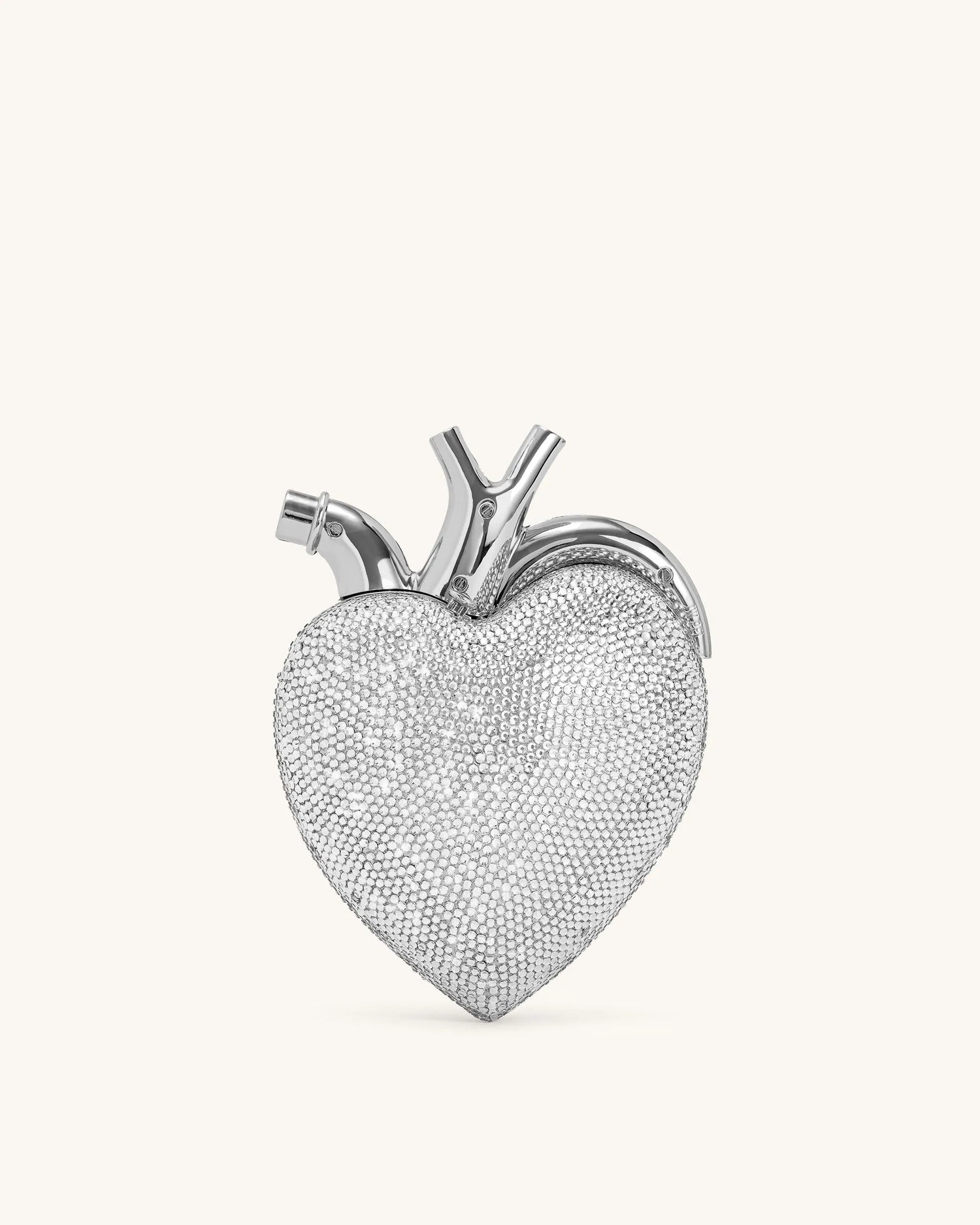 JW PEI Silver Women Maren Artificial Crystal Heart Shaped Bag - Silver SKU: 738-9_Silver Image 03