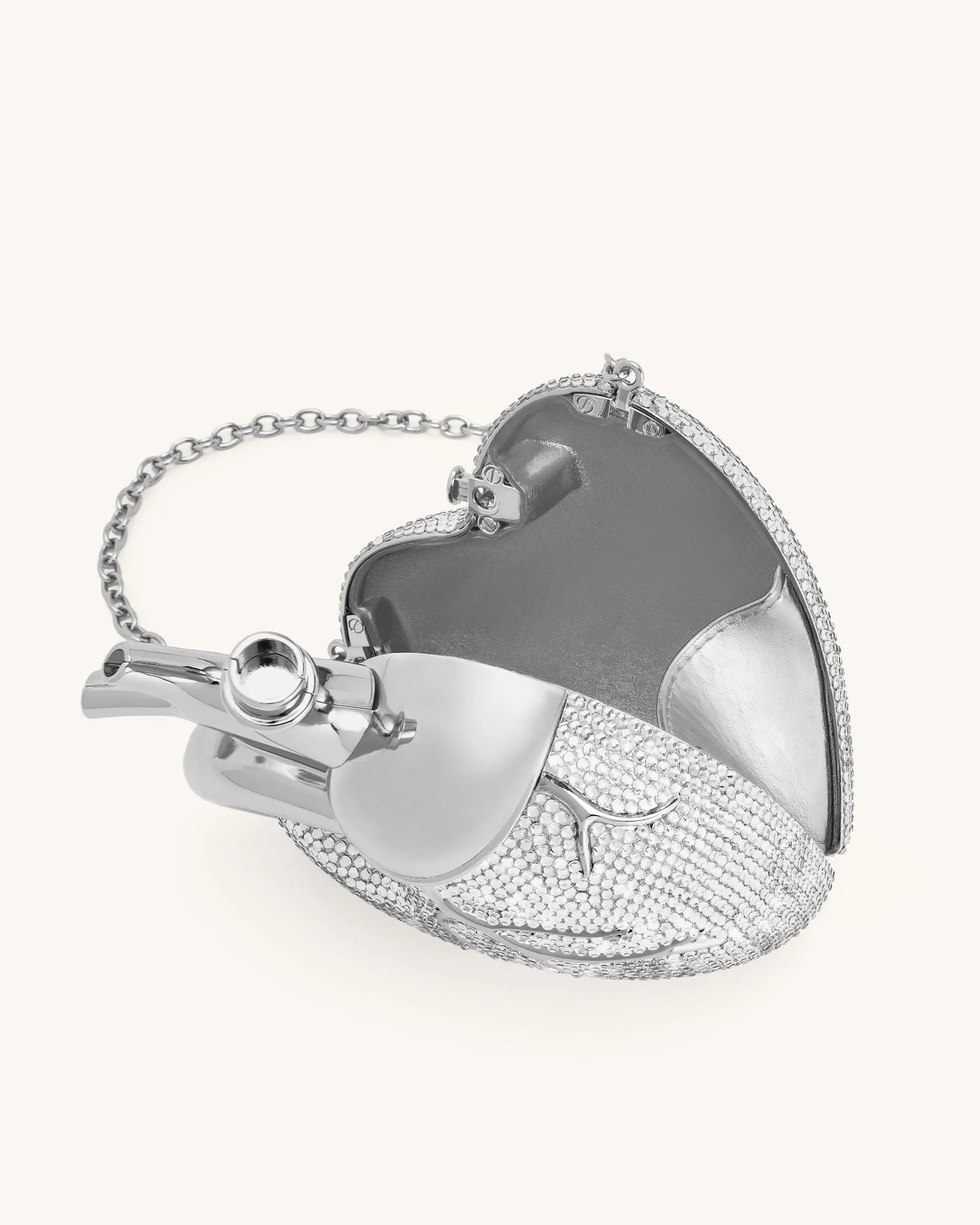 JW PEI Silver Women Maren Artificial Crystal Heart Shaped Bag - Silver SKU: 738-9_Silver Image 05