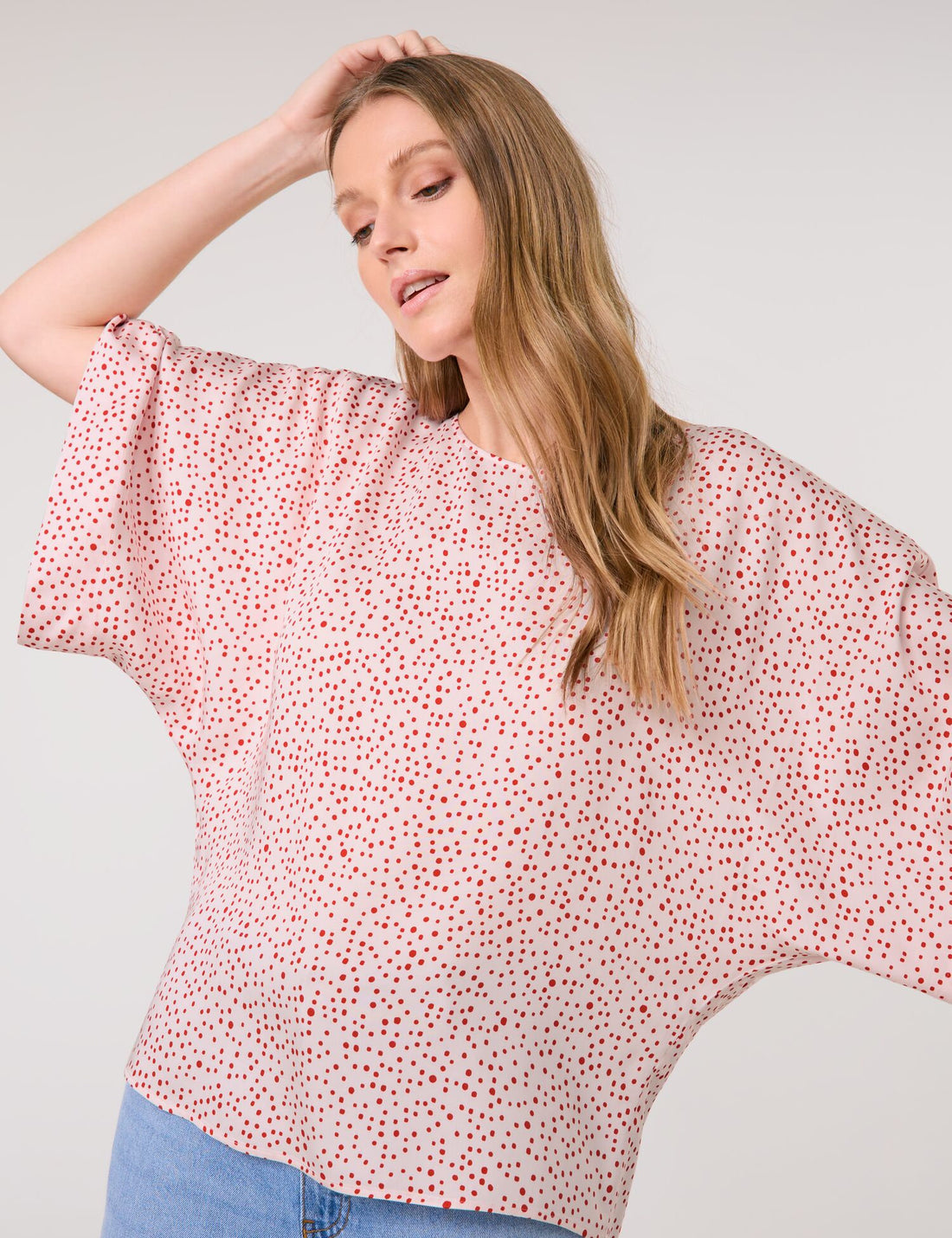 Taifun_Oversized Blouse Top with Polka Dots_760341-11211_6612_01