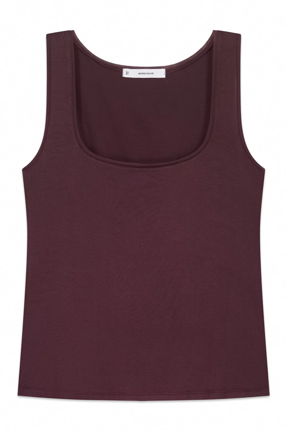 Women Secret Wine Women Burgundy Viscose Vest Top SKU: 7664650_68 Image 05