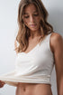 Women Secret Ivory Women White Viscose Vest Top SKU: 7664652_96 Image 01