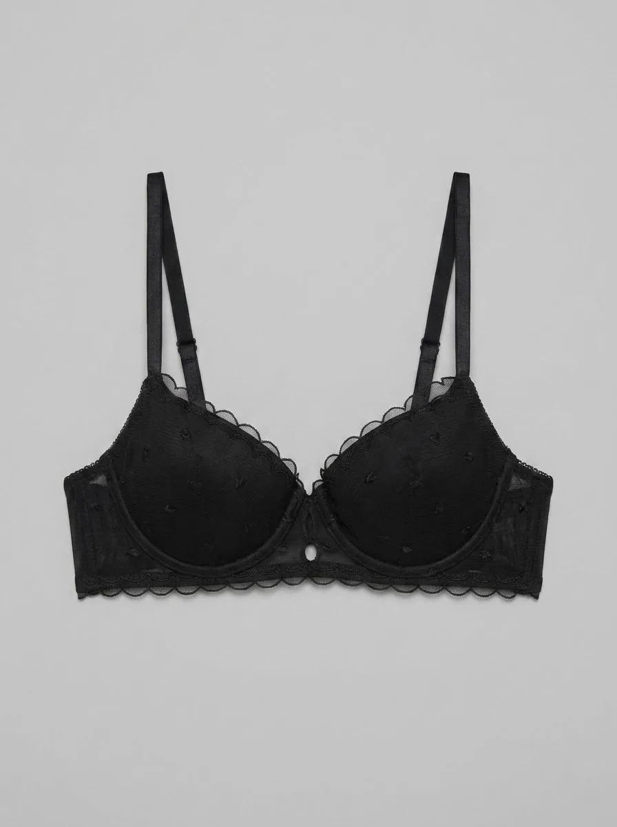 Women Secret_Black_Black Tulle Classic Embroidered BEAUTIFUL Bra in Different Cup Sizes_7913102_01_00