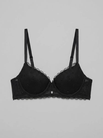 Women Secret_Black_Black Tulle Classic Embroidered BEAUTIFUL Bra in Different Cup Sizes_7913102_01_00