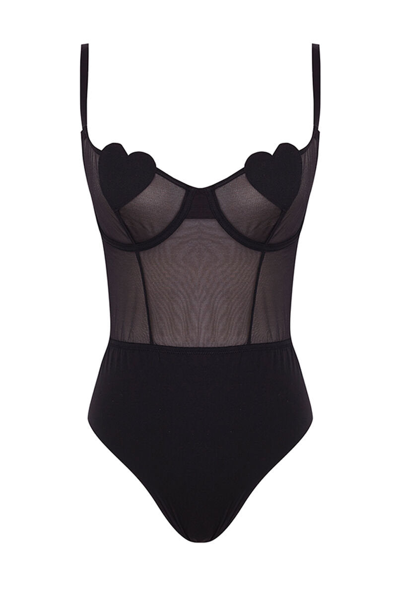 Women Secret_Brazilian Bodysuit in Black Tulle and Microfibre_7919718_01_08