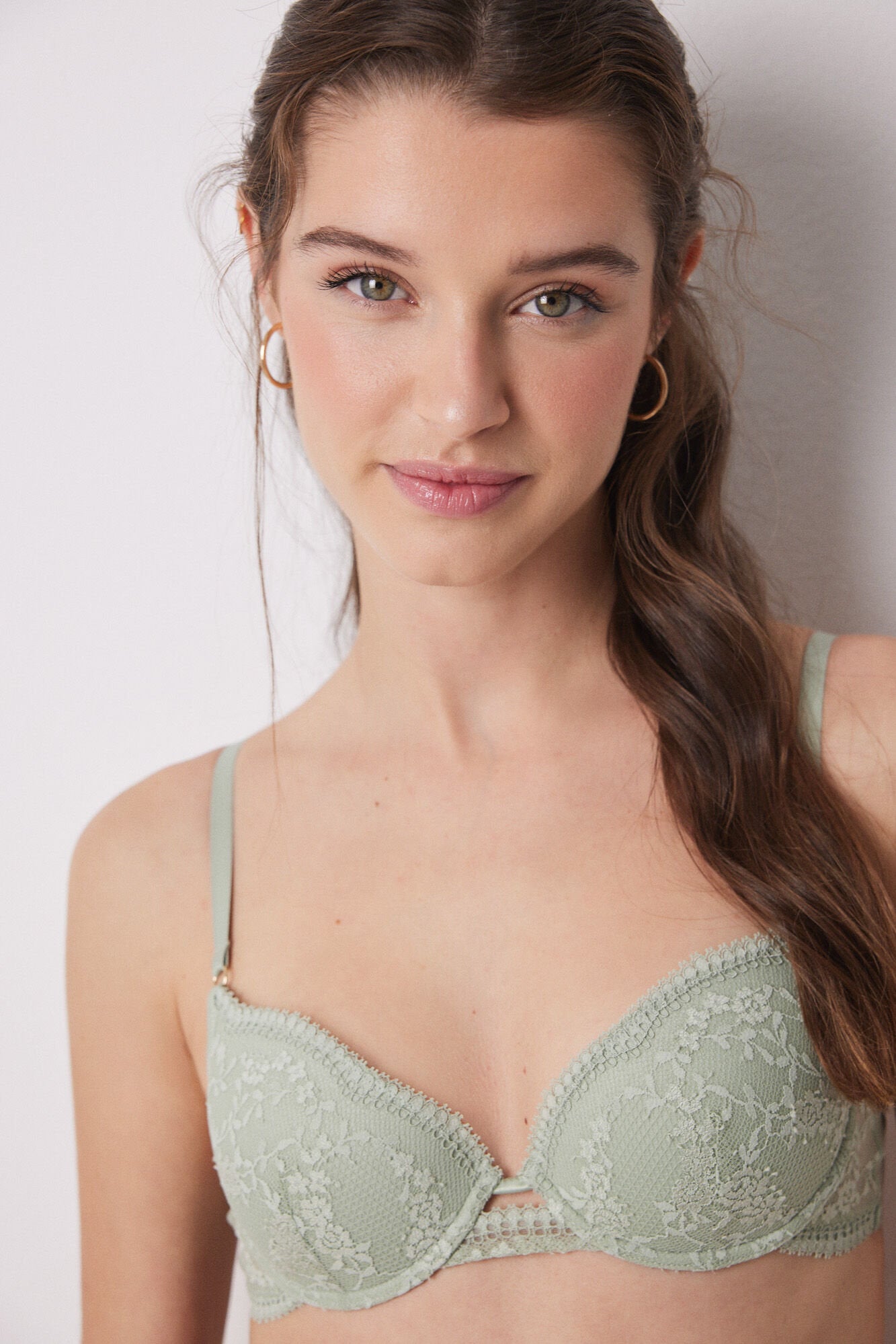 Women Secret_BEAUTIFUL Classic Bra Green Lace in Different Cup Sizes_7919719_26_07