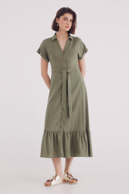 Springfield_Linen Linen Midi Shirt Dress_7959007_91_01