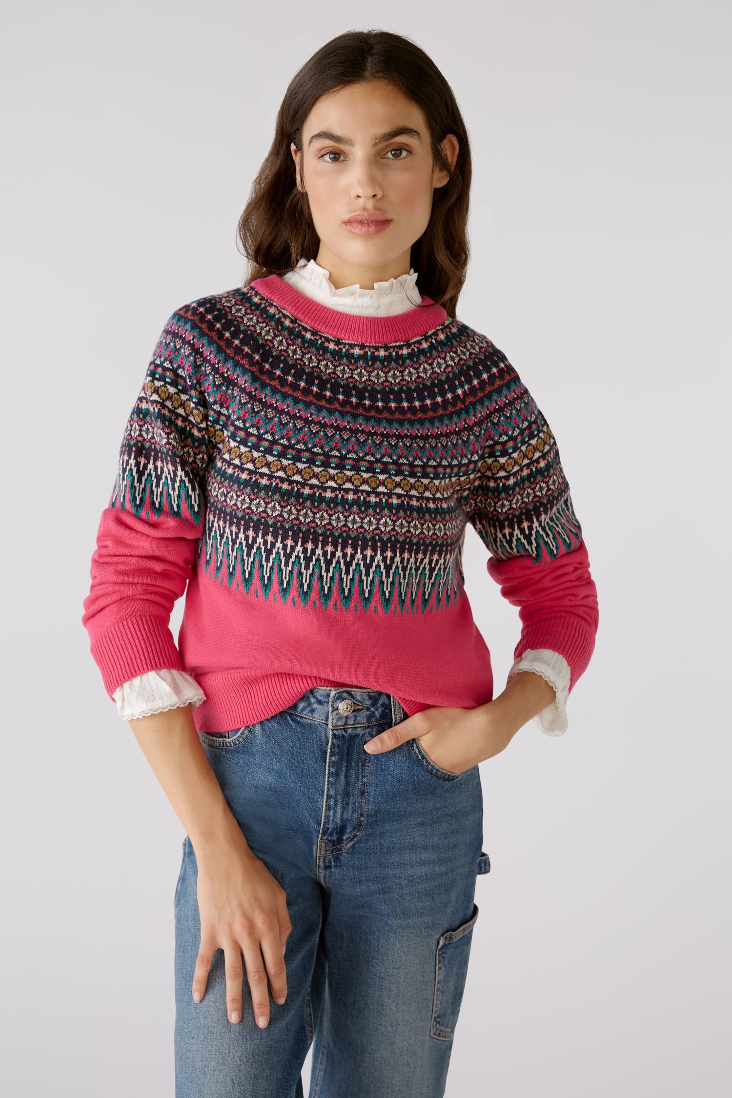 Multi-Color Knitted Sweater In Jacquard