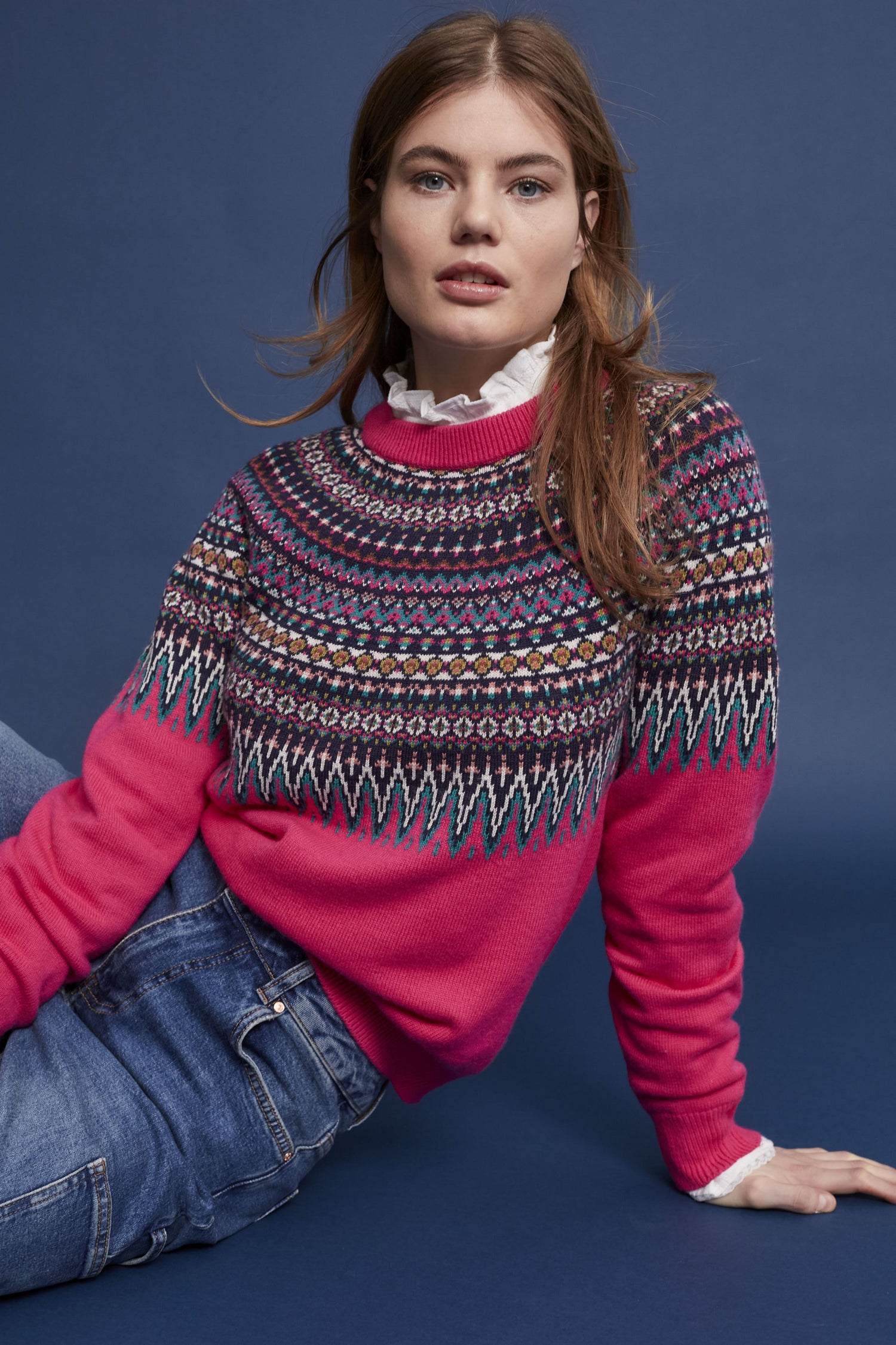 Multi-Color Knitted Sweater In Jacquard