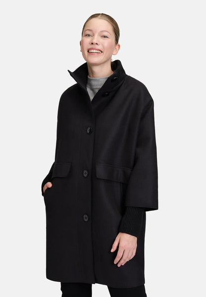 Betty Barclay_Black_Wool Coat with Knitted Details_7977-1531_9045_01