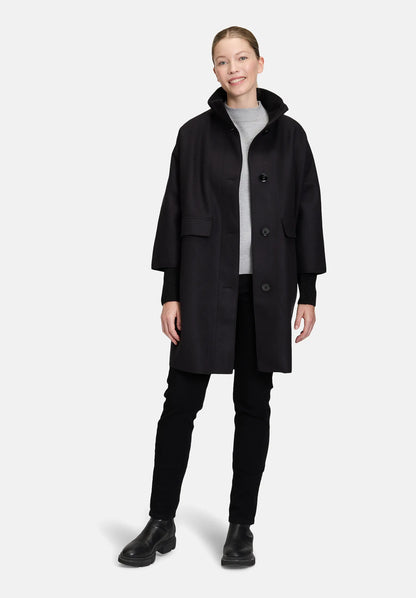 Betty Barclay_Black_Wool Coat with Knitted Details_7977-1531_9045_02