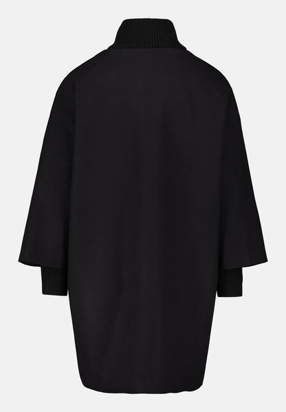 Betty Barclay_Black_Wool Coat with Knitted Details_7977-1531_9045_05