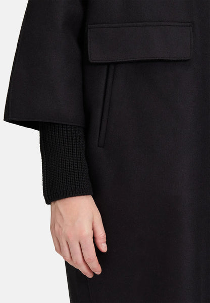 Betty Barclay_Black_Wool Coat with Knitted Details_7977-1531_9045_6