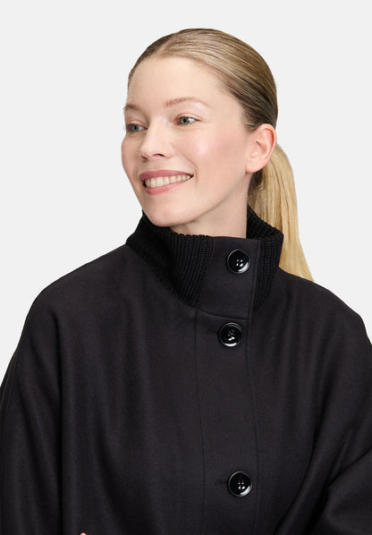 Betty Barclay_Black_Wool Coat with Knitted Details_7977-1531_9045_7