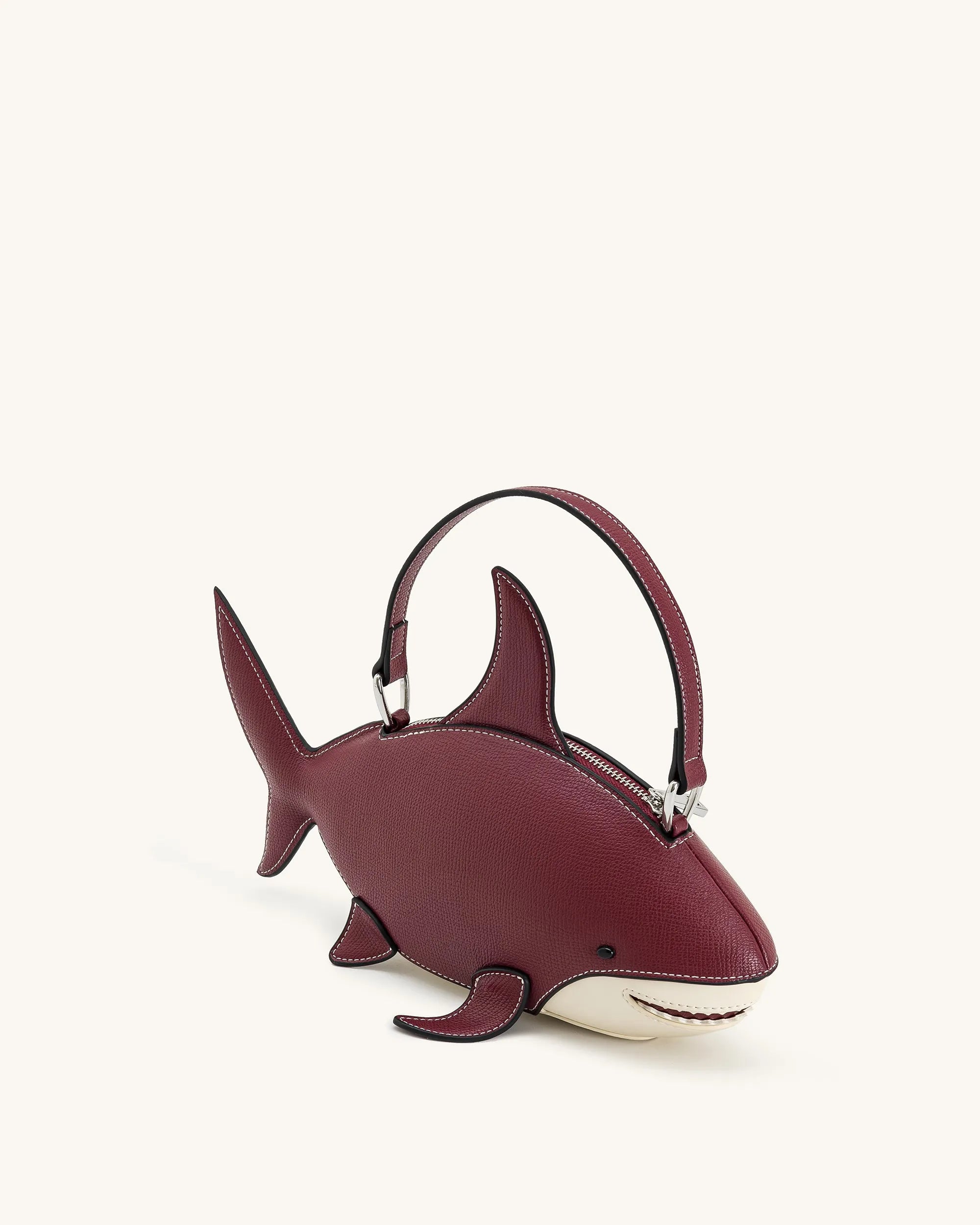 JW PEI Burgundy Women Nerys Shark Look Top Handle Bag - Burgundy SKU: 7C392-34_Burgundy Image 02