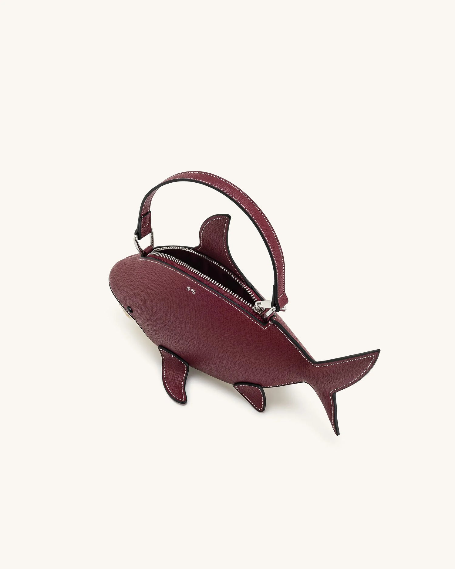 JW PEI Burgundy Women Nerys Shark Look Top Handle Bag - Burgundy SKU: 7C392-34_Burgundy Image 04