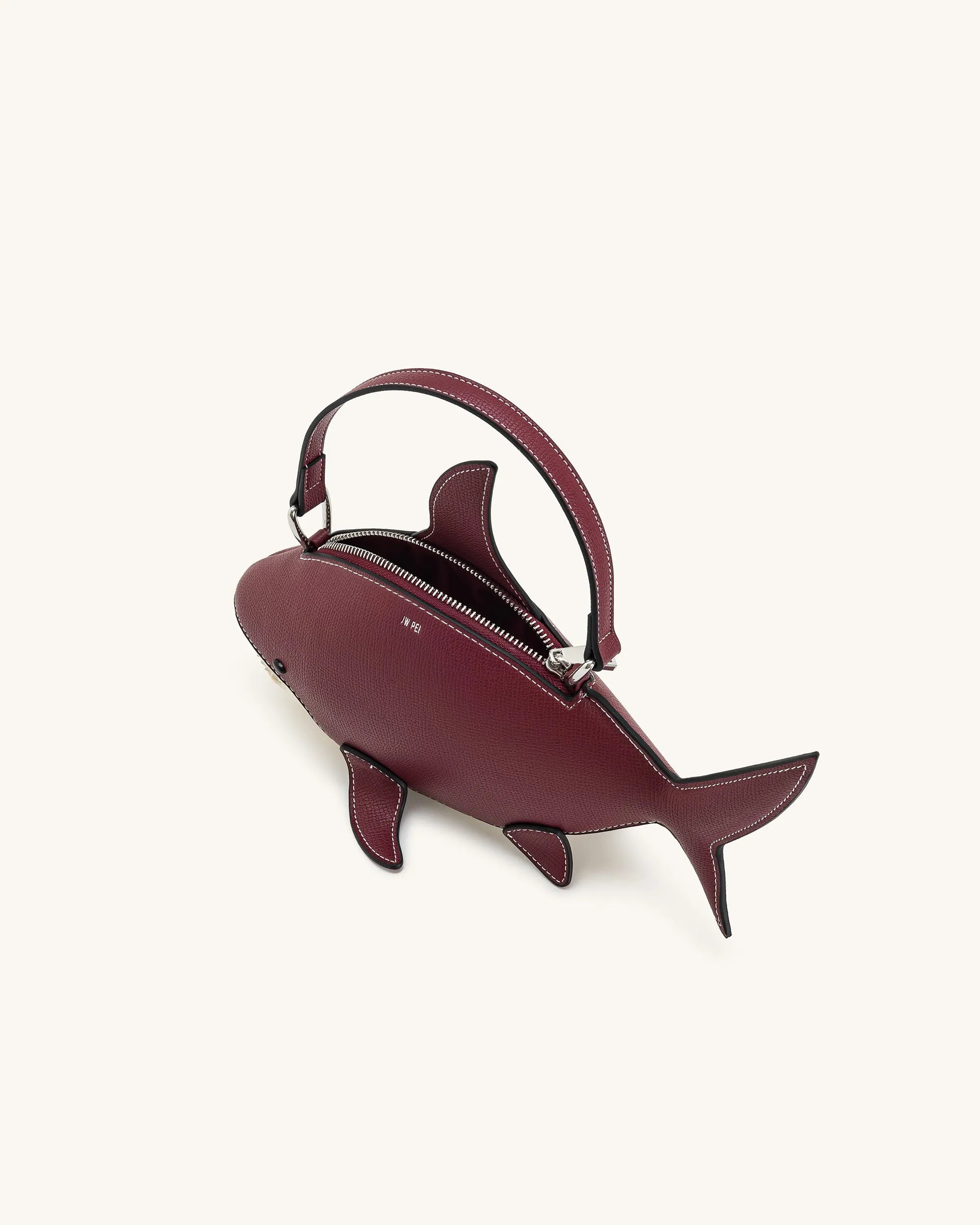 JW PEI Burgundy Women Nerys Shark Look Top Handle Bag - Burgundy SKU: 7C392-34_Burgundy Image 04