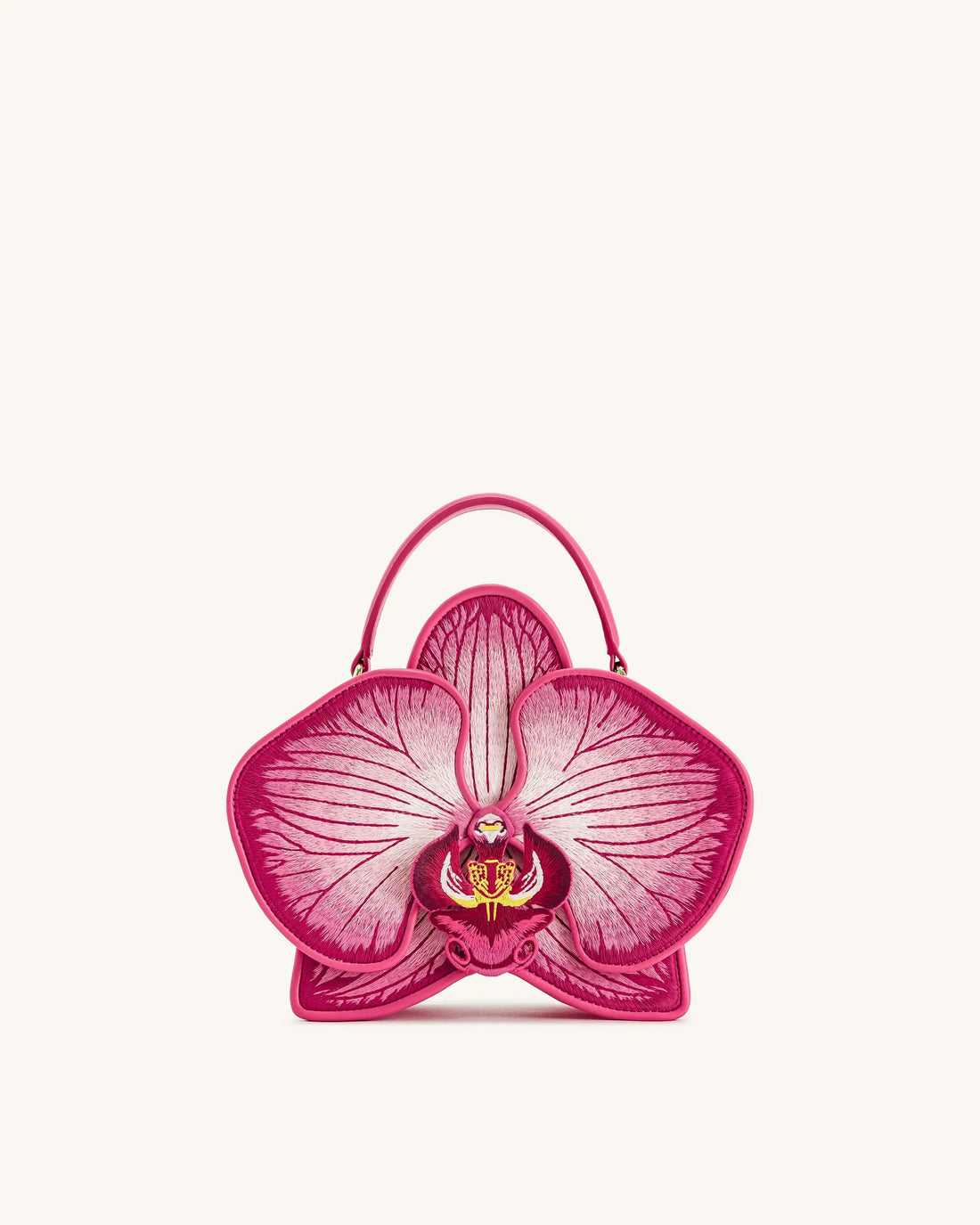 JW PEI Pink Women Flora Orchid Shaped Top Handle Bag - Pink SKU: 7C471-4_Pink Image 01