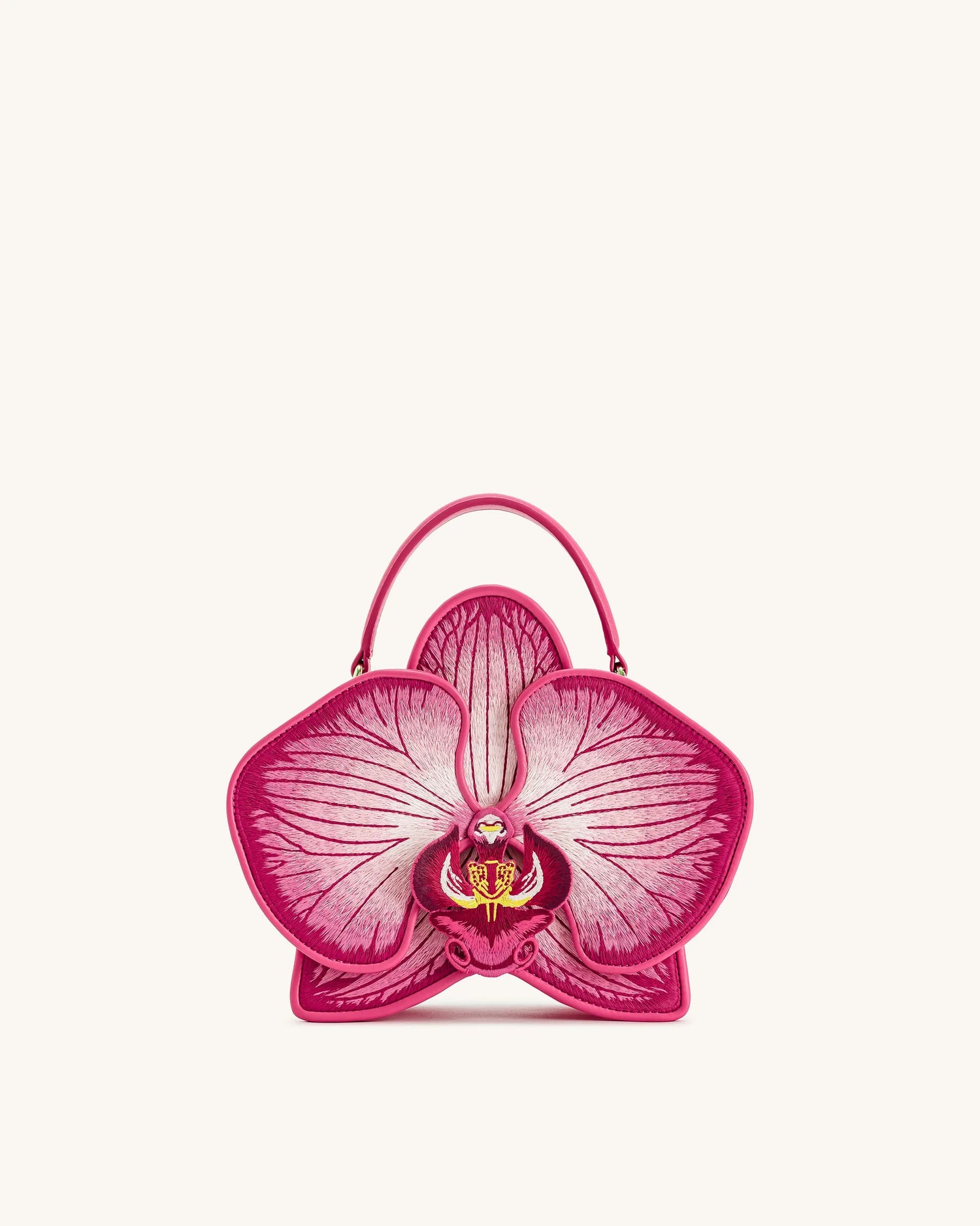 JW PEI Pink Women Flora Orchid Shaped Top Handle Bag - Pink SKU: 7C471-4_Pink Image 01