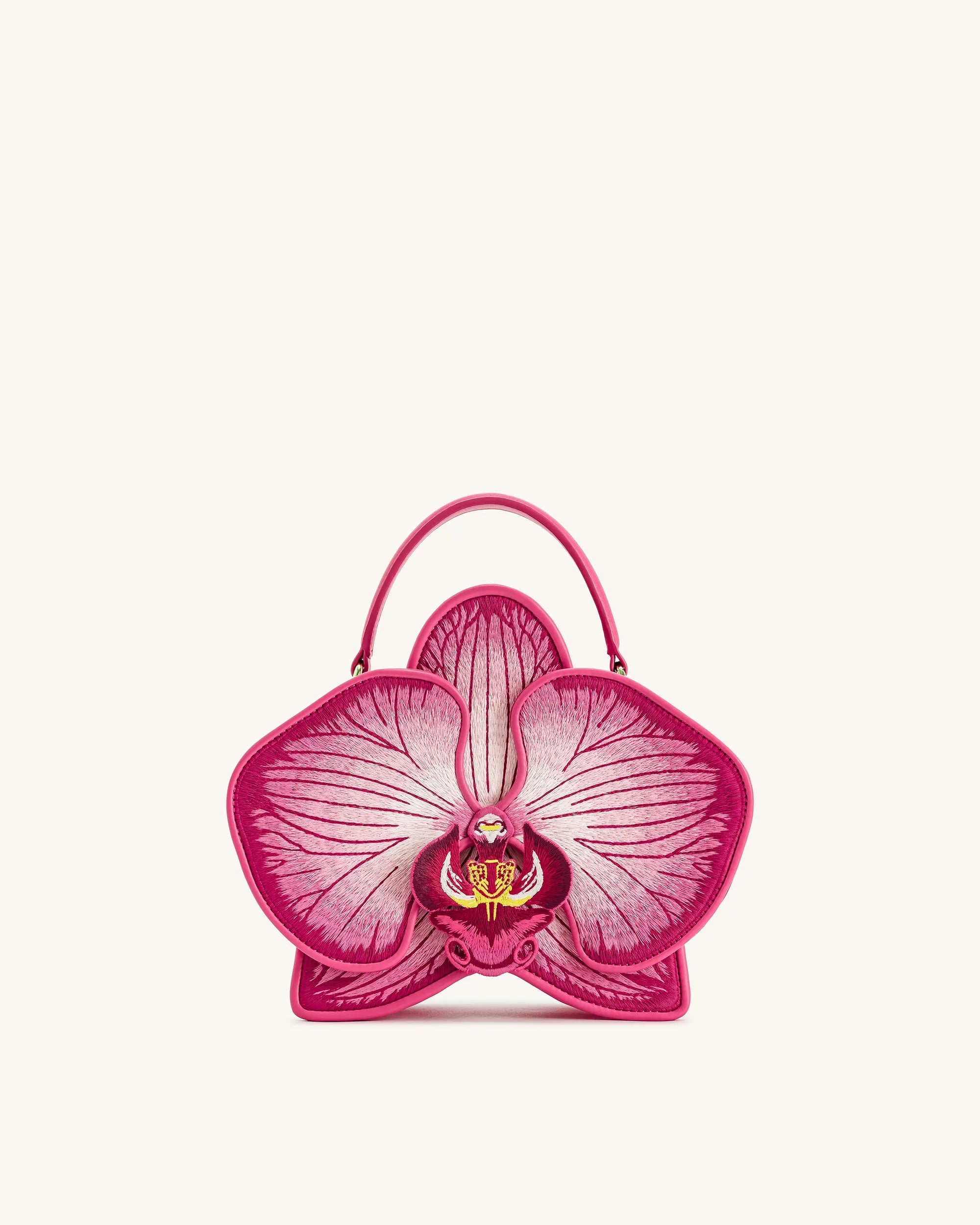 JW PEI Pink Women Flora Orchid Shaped Top Handle Bag - Pink SKU: 7C471-4_Pink Image 01