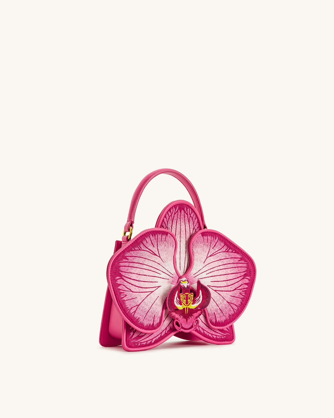 JW PEI Pink Women Flora Orchid Shaped Top Handle Bag - Pink SKU: 7C471-4_Pink Image 02