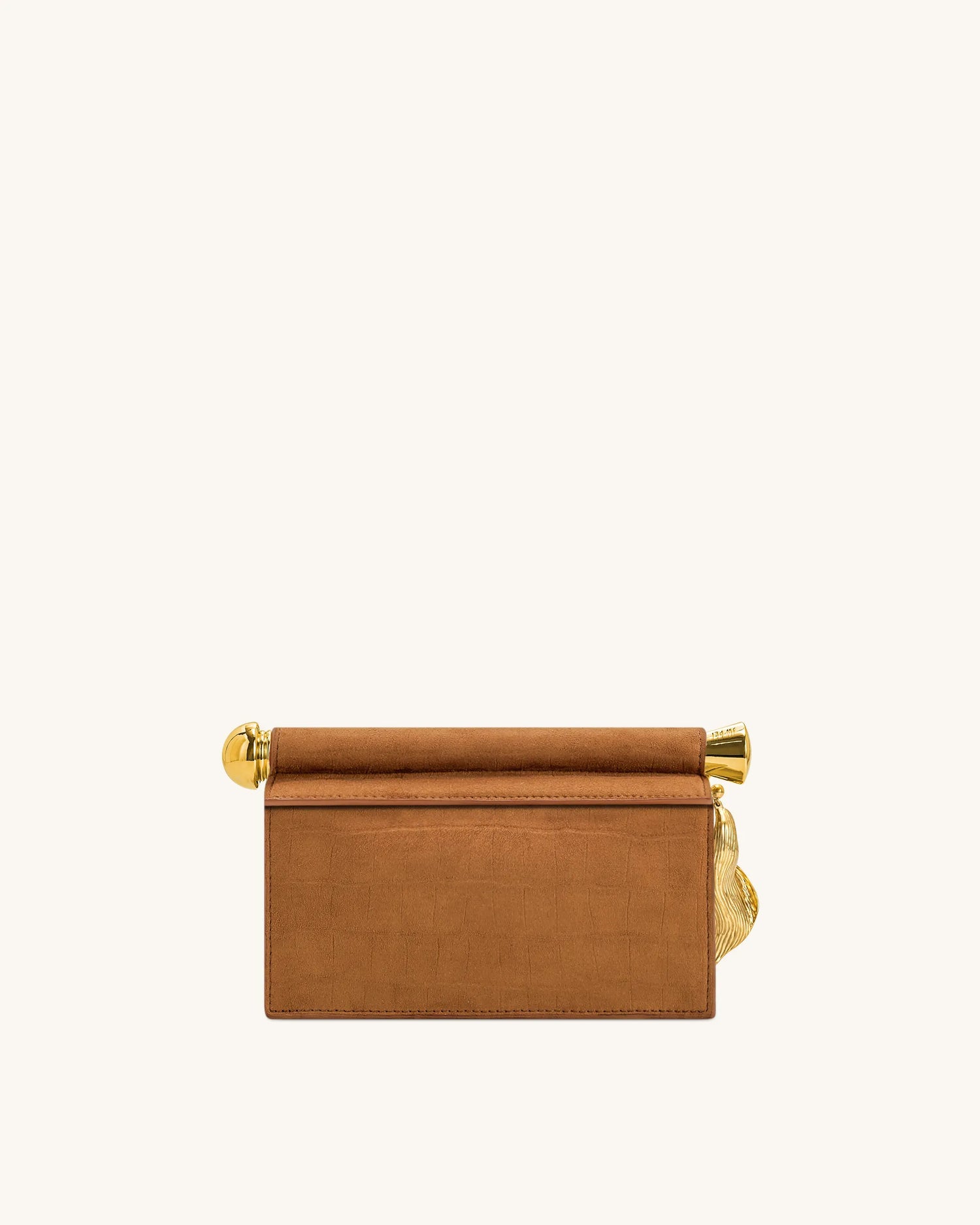 JW PEI Brown Women Holly Faux Suede Metal Pendant Embellished Clutch - Brown SKU: 7C52-31_Brown Image 03