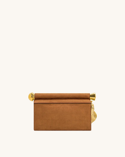 JW PEI Brown Women Holly Faux Suede Metal Pendant Embellished Clutch - Brown SKU: 7C52-31_Brown Image 03