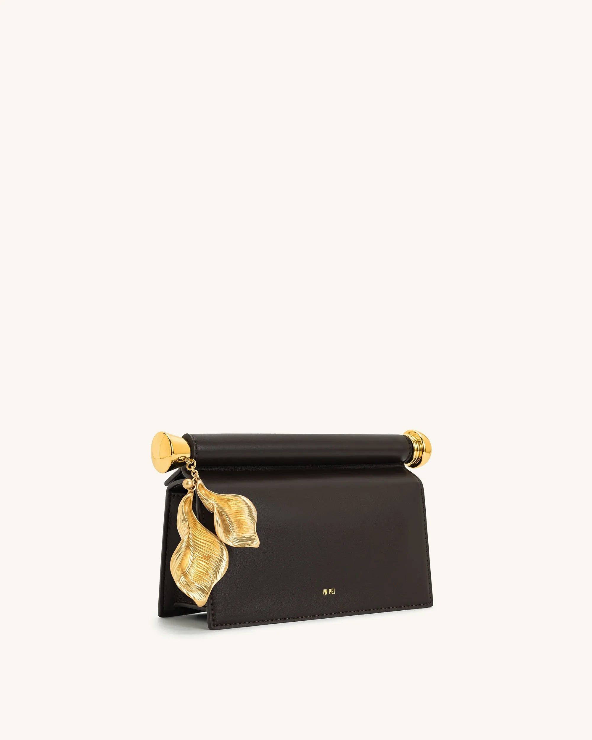 JW PEI Dark Brown Women Holly Metal Pendant Embellished Clutch - Dark Brown SKU: 7C52-3_Dark Brown Image 02