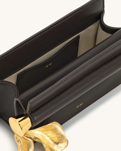 JW PEI Dark Brown Women Holly Metal Pendant Embellished Clutch - Dark Brown SKU: 7C52-3_Dark Brown Image 04