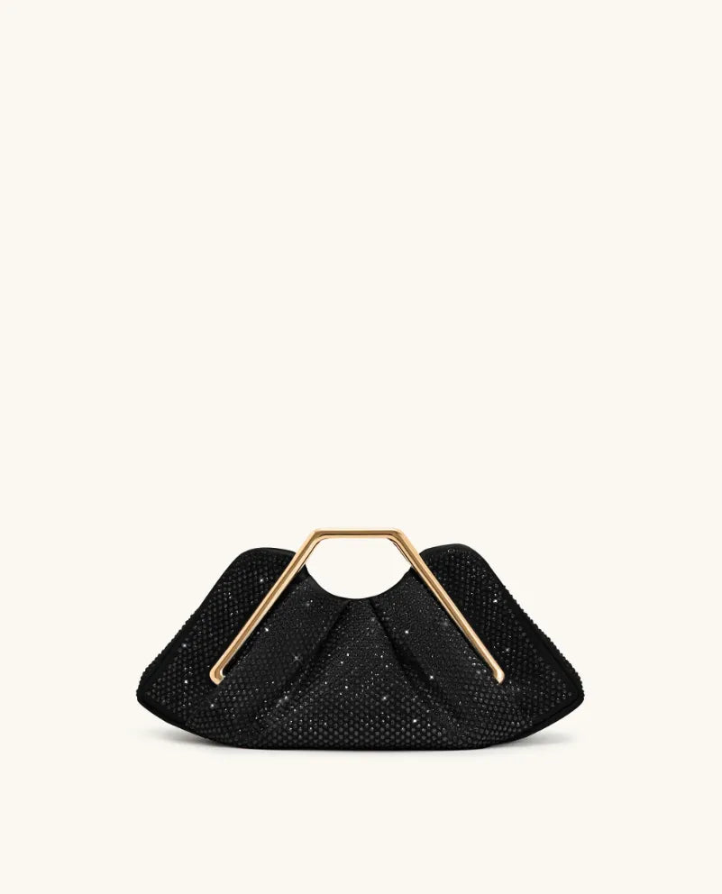 JW PEI Black Women Lila Artificial Crystal Metal Frame Clutch  SKU: 7C57-10_Black Image 01