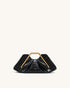 JW Pei Black Women Lila Faux Croc-Effect Metal Frame Clutch SKU: 7C57-12_Black Image 01