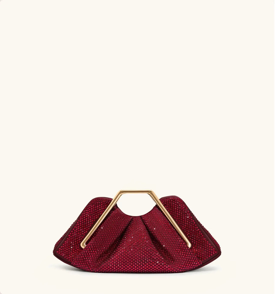 JW PEI Red  Lila Artificial Crystal Metal Frame Clutch  SKU: 7C57-42_Red Image 01