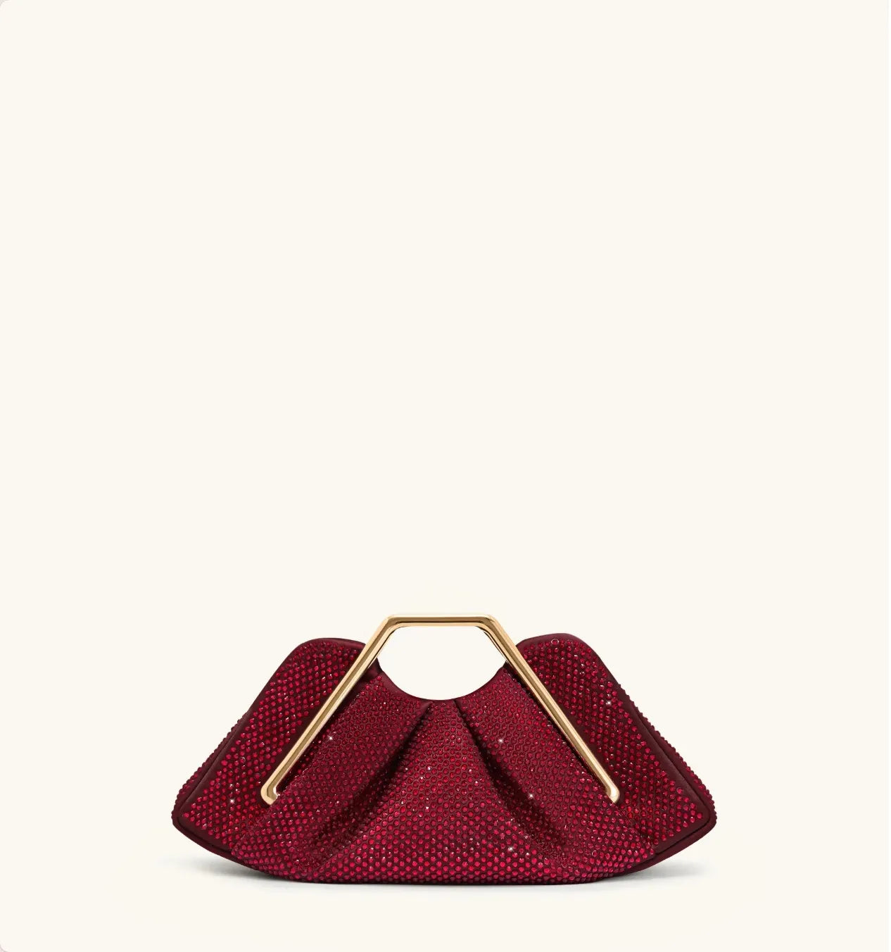 JW PEI Red  Lila Artificial Crystal Metal Frame Clutch  SKU: 7C57-42_Red Image 01